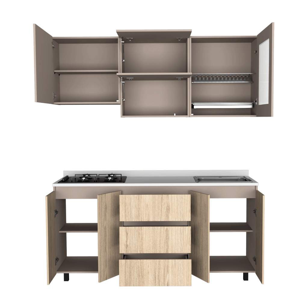 Cocina Integral Giotto color Beige y Cocoa.