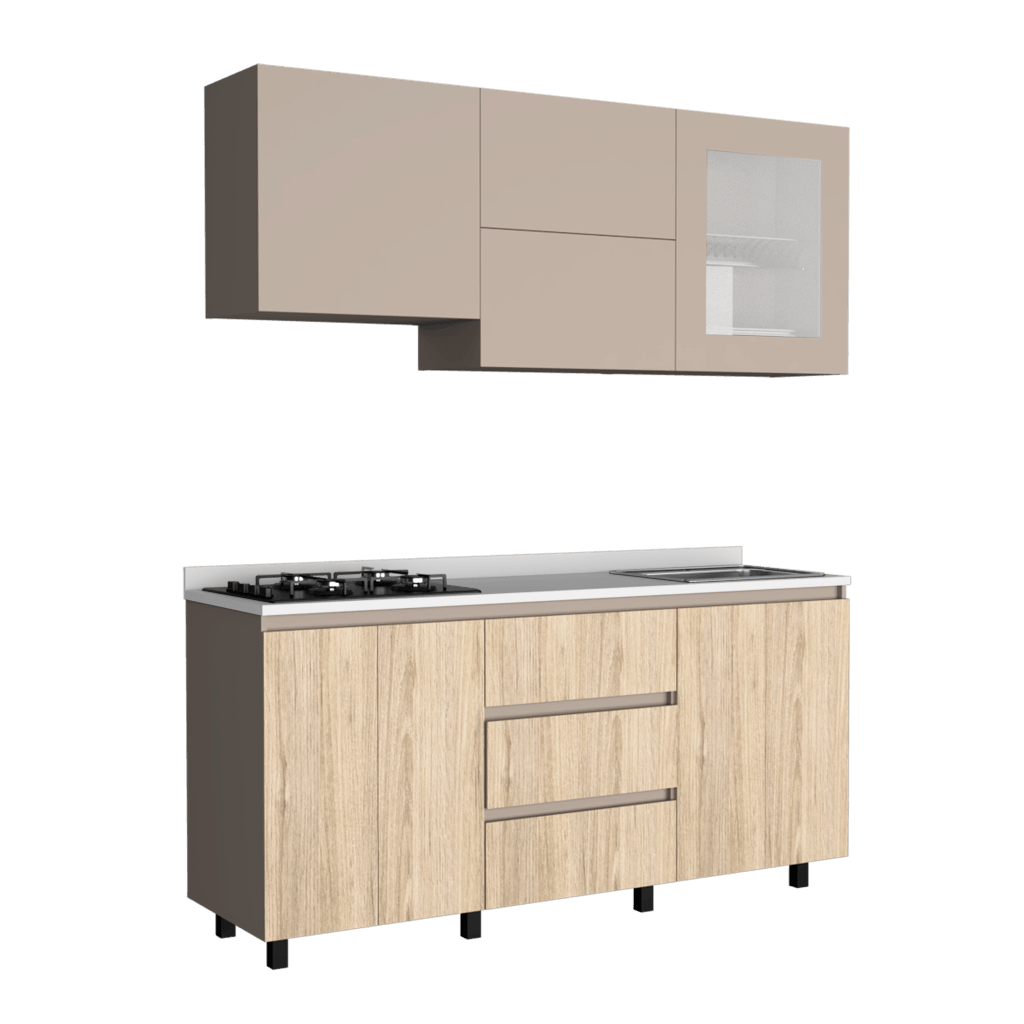 Cocina Integral Giotto color Beige y Cocoa.