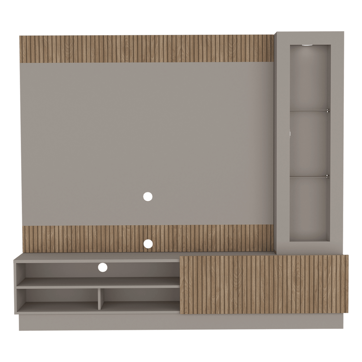 Mesa de Tv Mirabella, Cocoa, con Espacio Para Televisor de Hasta 70 Pulgadas y Varios Entrepaños - VIRTUAL MUEBLES