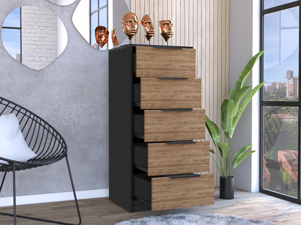 Organizador Wesley, Wengue y Miel, con Tres Cajones - VIRTUAL MUEBLES