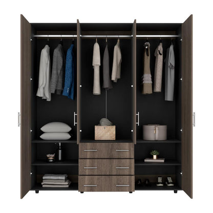 Closet Alto Fontana, Milan y Wengue, con cuatro puertas abatibles