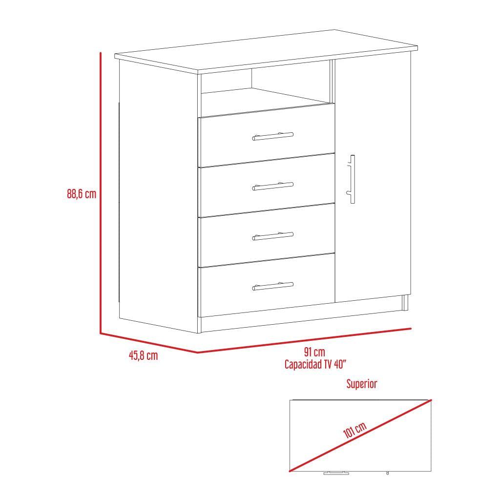 Organizador Barlovento color Humo y Blanco para Habitación.