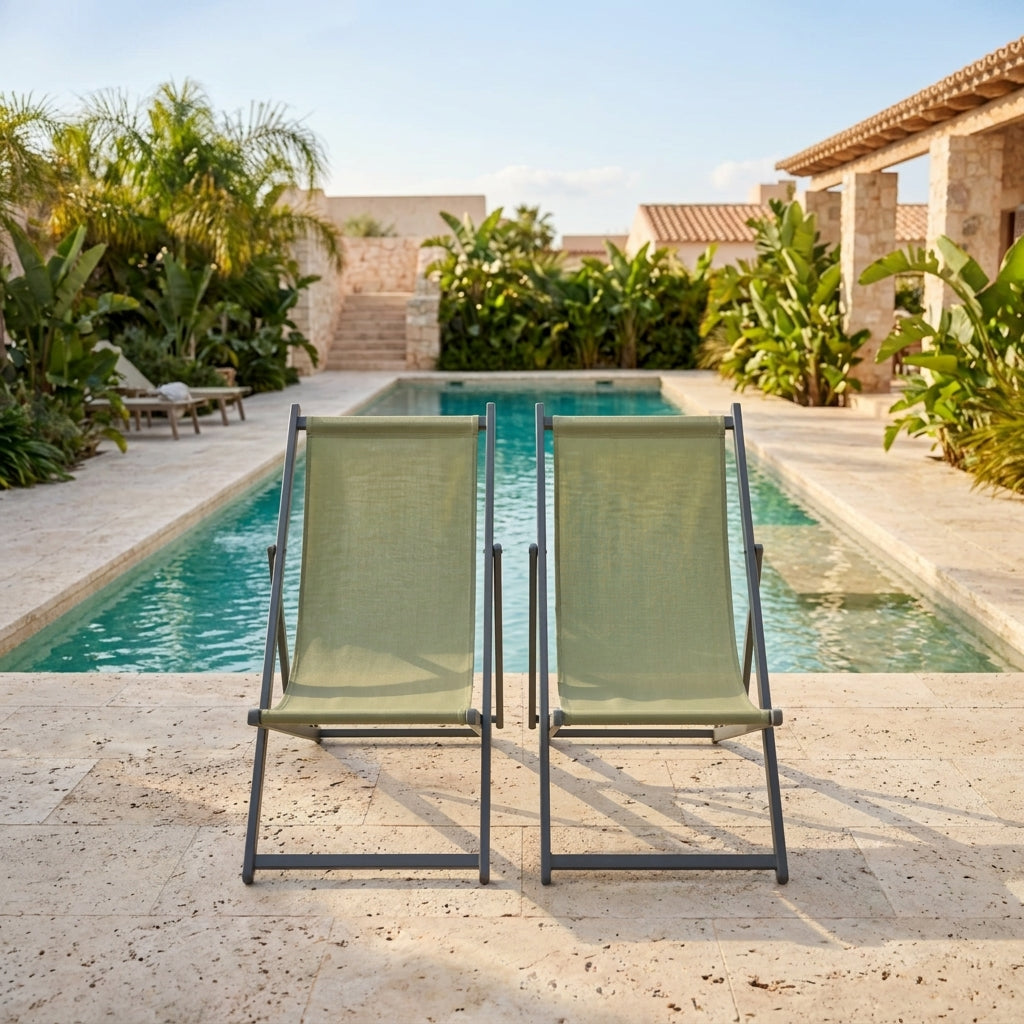 Silla Plegable Reclinable Kenya, Verde, con Tres Posiciones, detalle de acabado