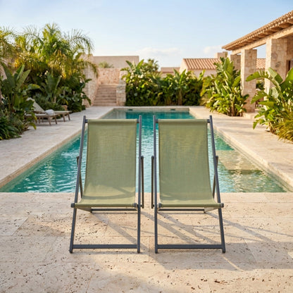 Silla Plegable Reclinable Kenya, Verde, con Tres Posiciones, detalle de acabado