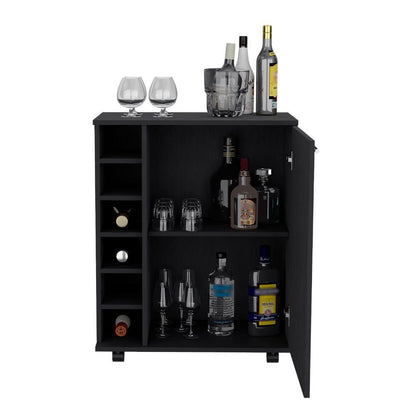 Carro Bar Wick, Wengue, Con Ruedas Y Una Puerta - VIRTUAL MUEBLES