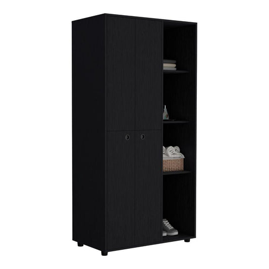 Closet Mandi, Wengue, con Dos Tubos y Un Cajon Deslizable ZF - VIRTUAL MUEBLES