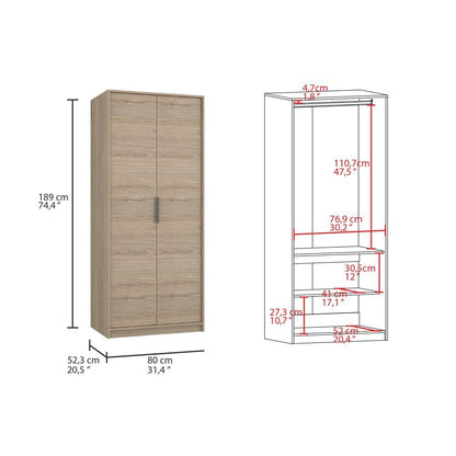 Closet Wesley color Beige y Blanco para Habitación.