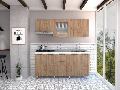 Cocina Integral Sarabia, Miel y Blanco, No Incluye Mesón - VIRTUAL MUEBLES