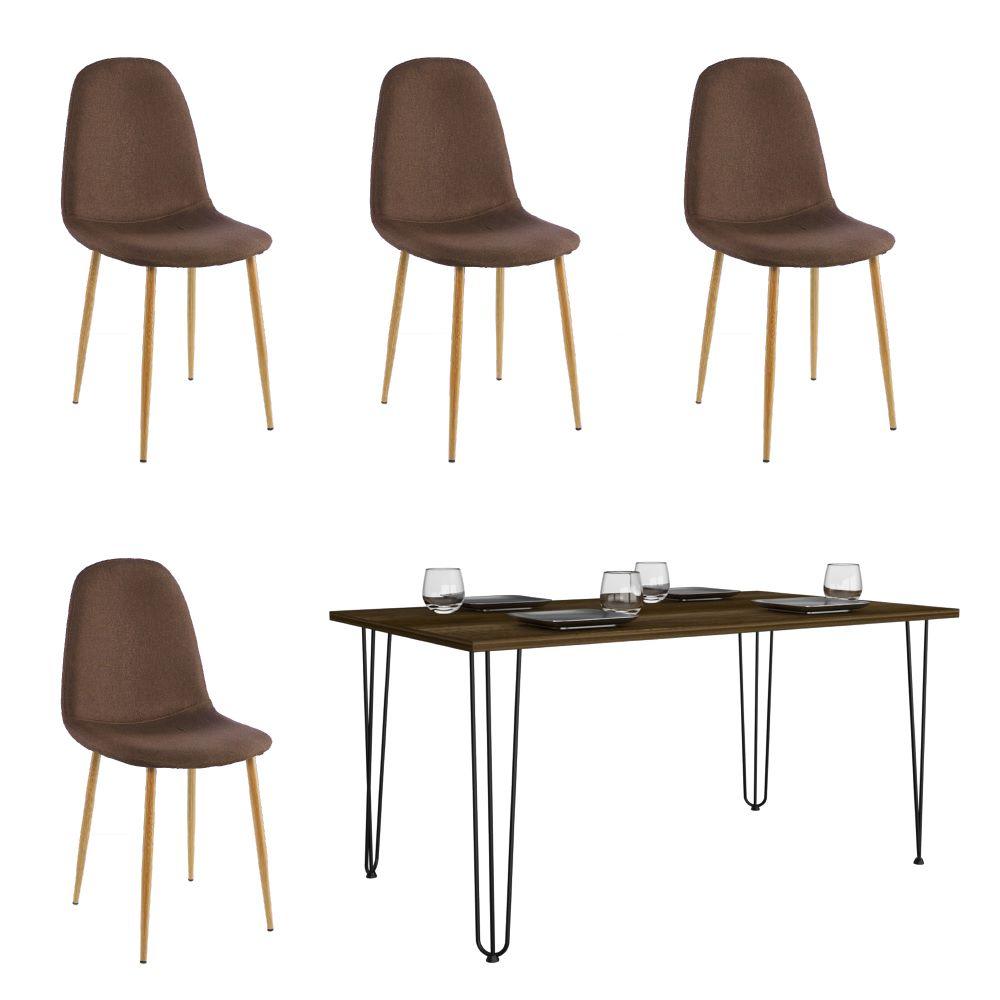 Comedor Camelia Cobre Incluye Cuatro Sillas Chocolate.