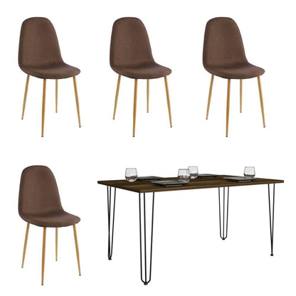 Comedor Camelia Cobre Incluye Cuatro Sillas Chocolate.