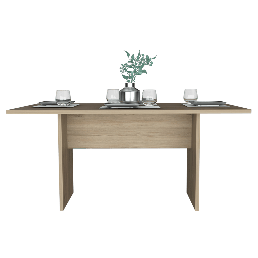 Juego de Comedor Lenas · 4 Sillas · Beige y Blanco