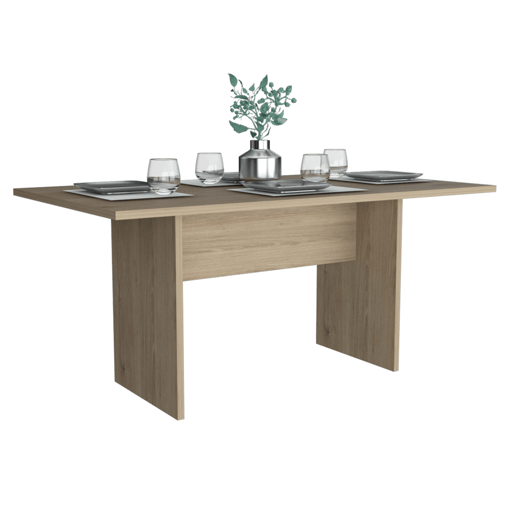 Juego de Comedor Lenas · 4 Sillas · Beige y Blanco