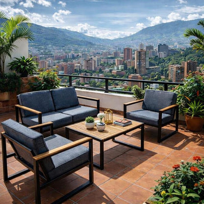 Sala de Exterior Skyline · 4 Piezas · Gris