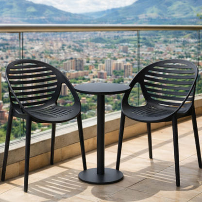 Set de 2 Sillas Tokio con Brazos, Color Negro, con Espaldar y Diseño Moderno