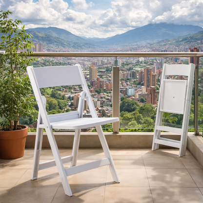 Set de 2 Sillas Plegables Erin, Blanco, Diseño Práctico y Funcional