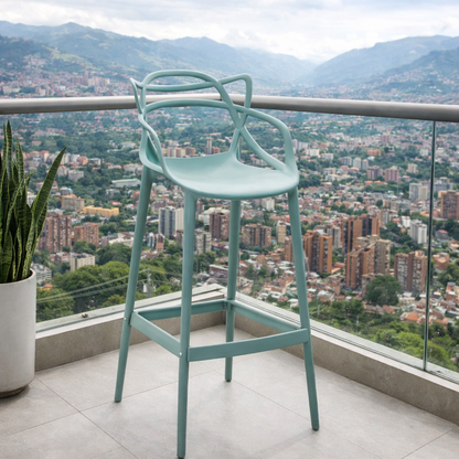 Set de 2 Sillas para Bar Palermo, Verde, con Reposa Pies Doble Propósito
