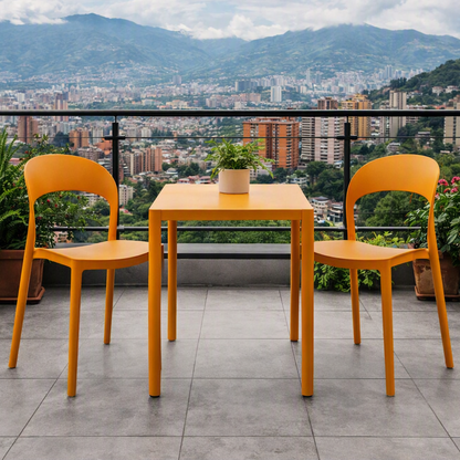 Silla Patrick, Color Naranja, con Espaldar y Diseño Moderno
