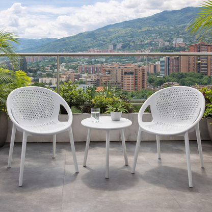 Silla Selva con Brazos, Color Blanco, con Espaldar