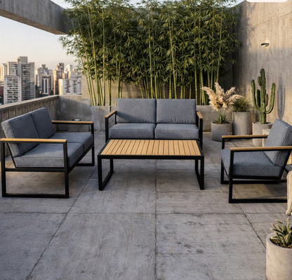 Sala de Exterior Skyline · 4 Piezas · Gris