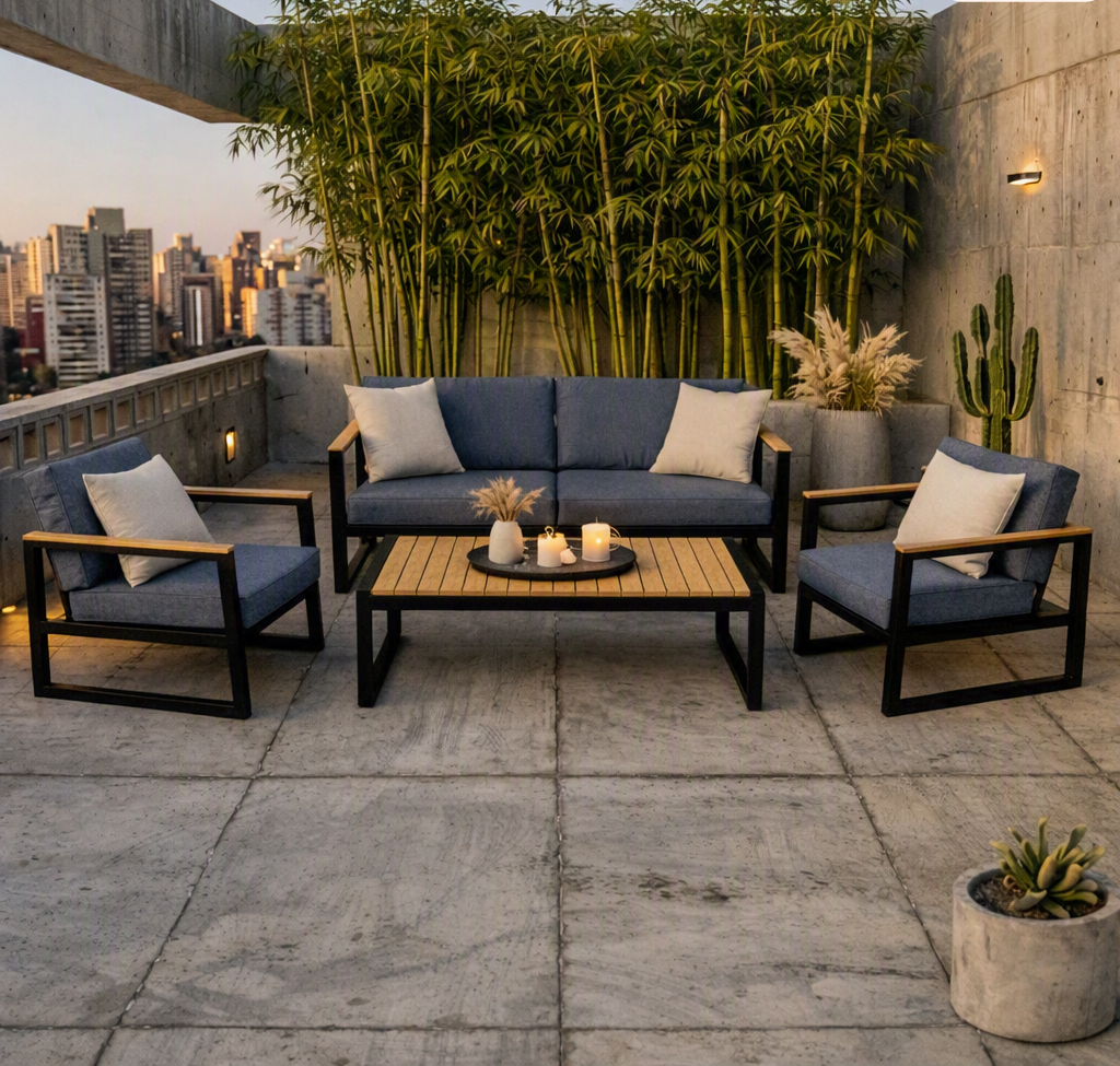 Sala de Exterior Skyline · 4 Piezas · Gris