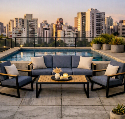 Sala de Exterior Skyline · 4 Piezas · Gris
