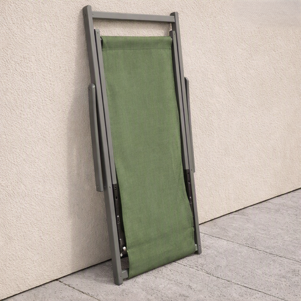 Set de 4 Sillas Plegables Reclinable Kenya, Verde, con Tres Posiciones