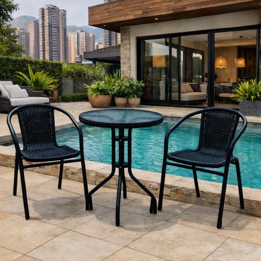 Juego de Terraza Rattan Manila · Negro