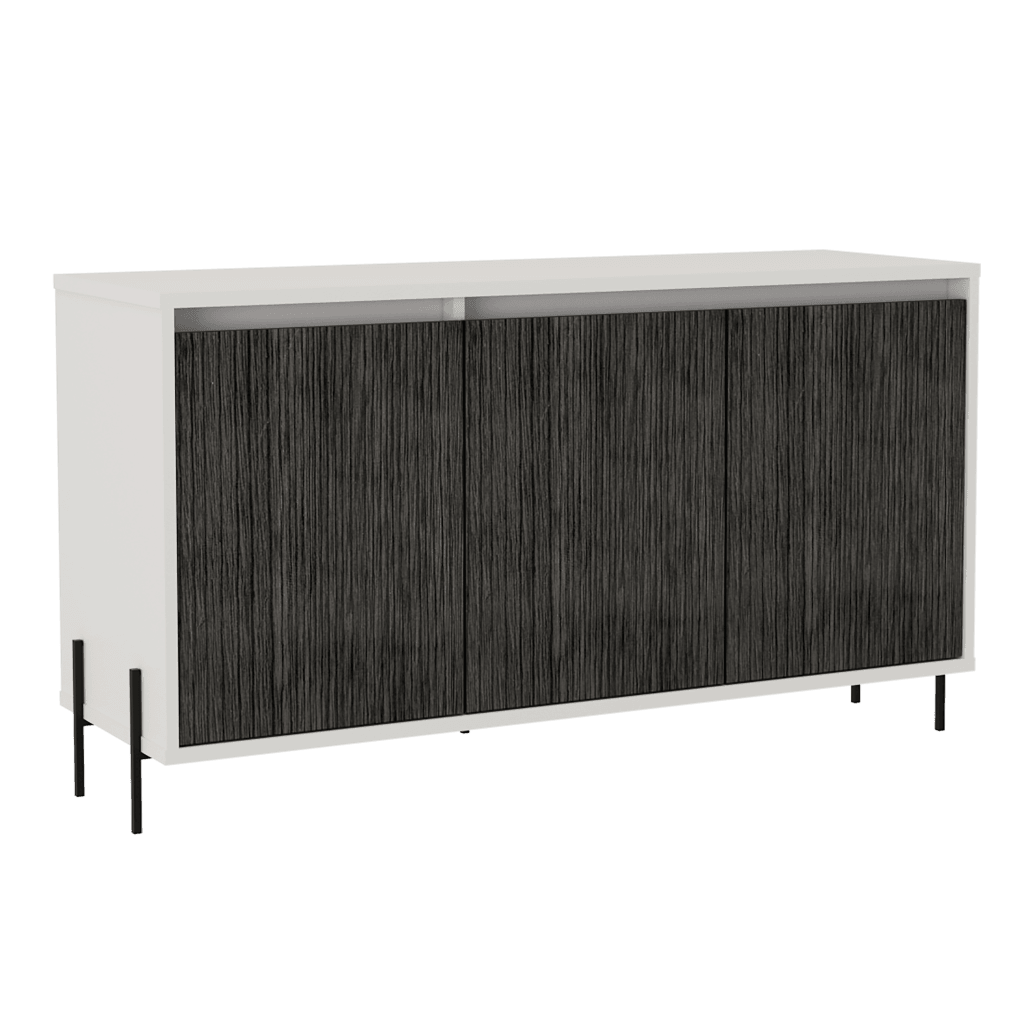 Mueble Auxiliar Burdeos color Gris y Blanco para Ambientes.