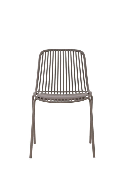 Set de 2 Sillas Barcelona, Color Taupe, con Espaldar en Líneas Diseño Moderno