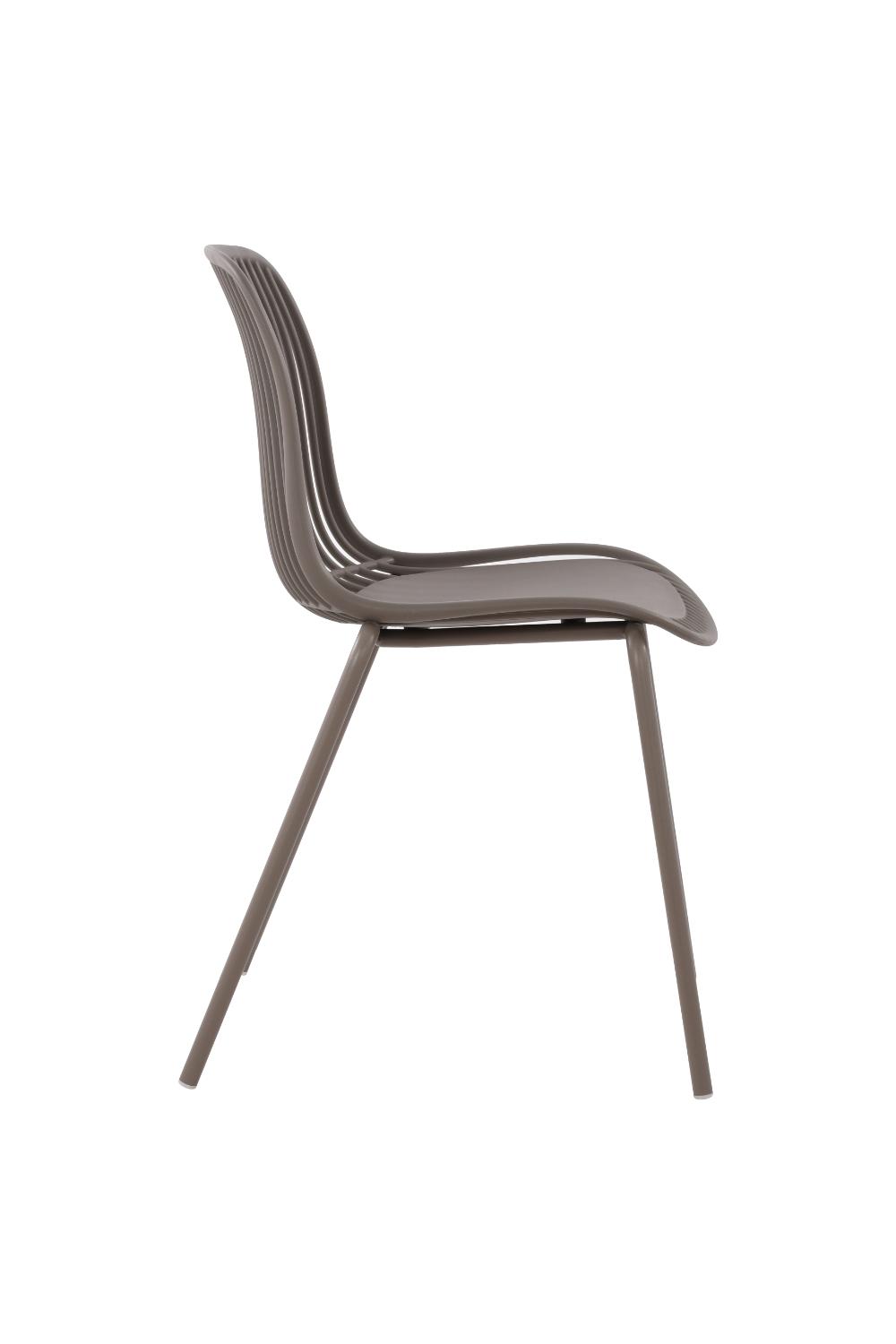 Set de 2 Sillas Barcelona, Color Taupe, con Espaldar en Líneas Diseño Moderno