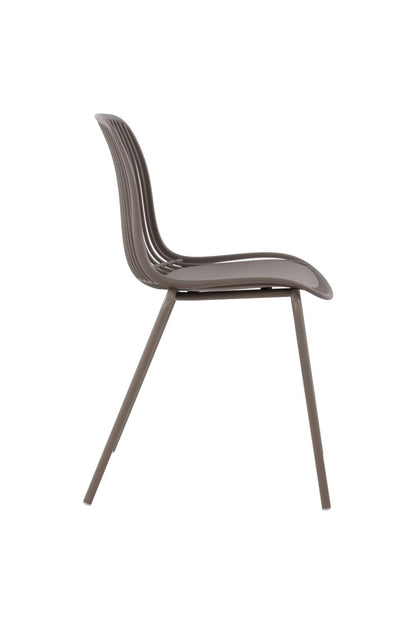 Set de 2 Sillas Barcelona, Color Taupe, con Espaldar en Líneas Diseño Moderno