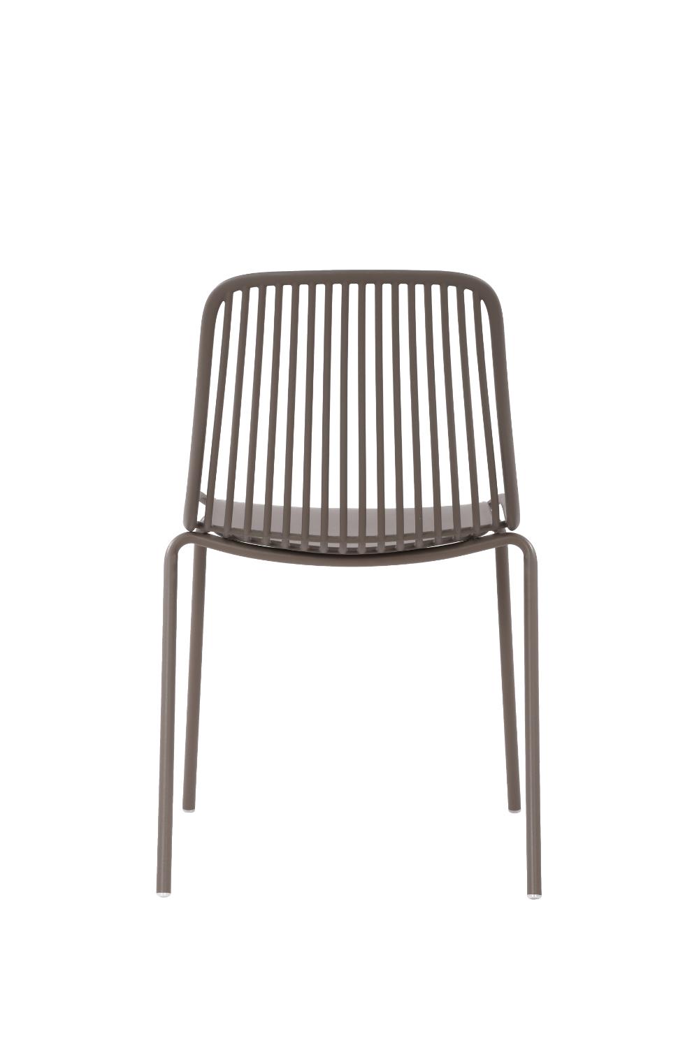Set de 2 Sillas Barcelona, Color Taupe, con Espaldar en Líneas Diseño Moderno