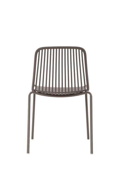 Set de 2 Sillas Barcelona, Color Taupe, con Espaldar en Líneas Diseño Moderno
