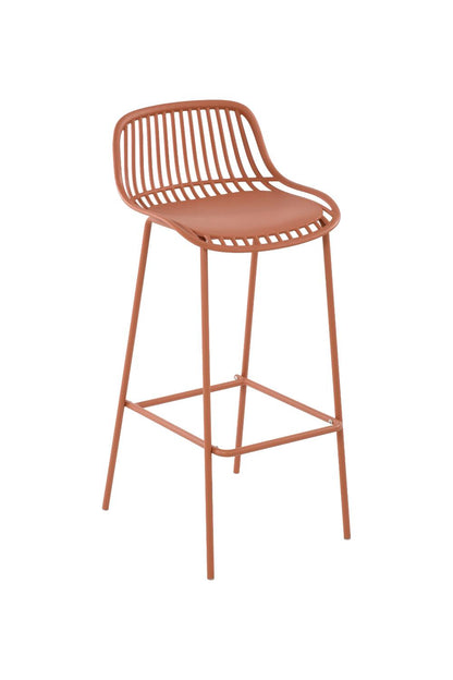 Set de 4 Sillas para Bar Tulum, Color Terracota, Diseño Moderno