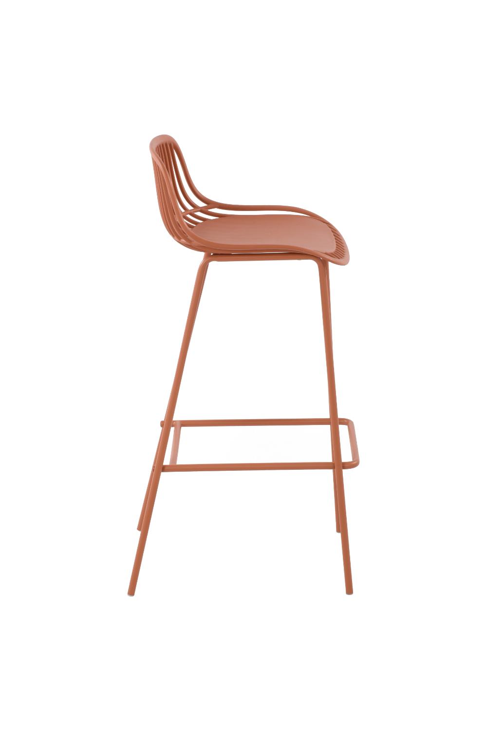 Set de 4 Sillas para Bar Tulum, Color Terracota, Diseño Moderno