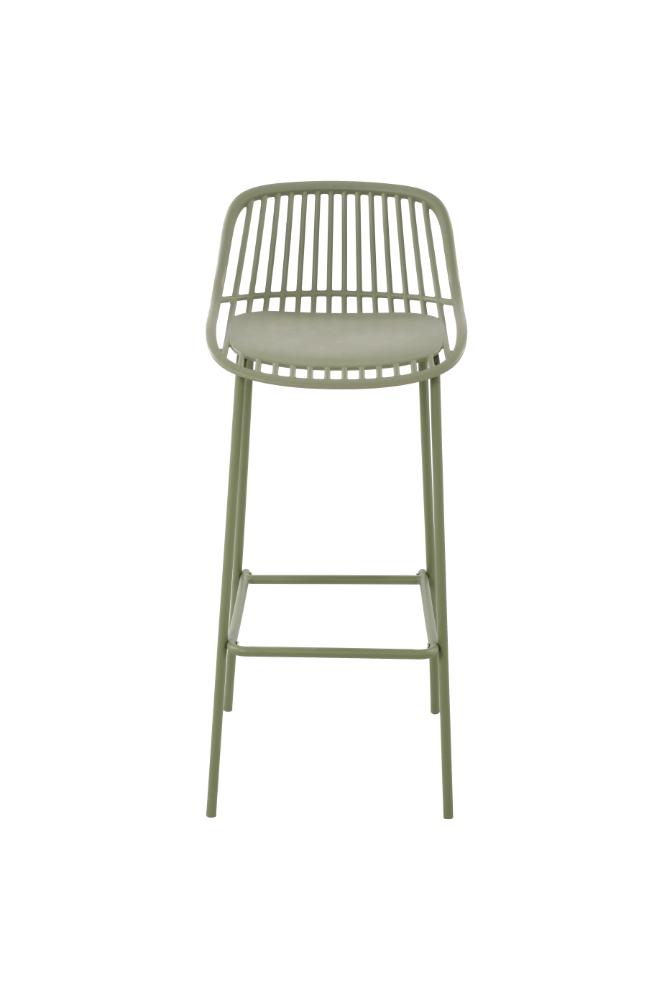 Set de 4 Butacos para Barra Tulum, Color Verde Olivo, Diseño Moderno, vista posterior