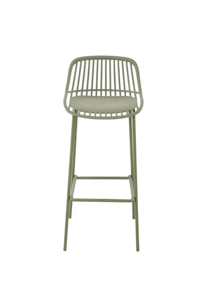 Set de 4 Butacos para Barra Tulum, Color Verde Olivo, Diseño Moderno, vista posterior