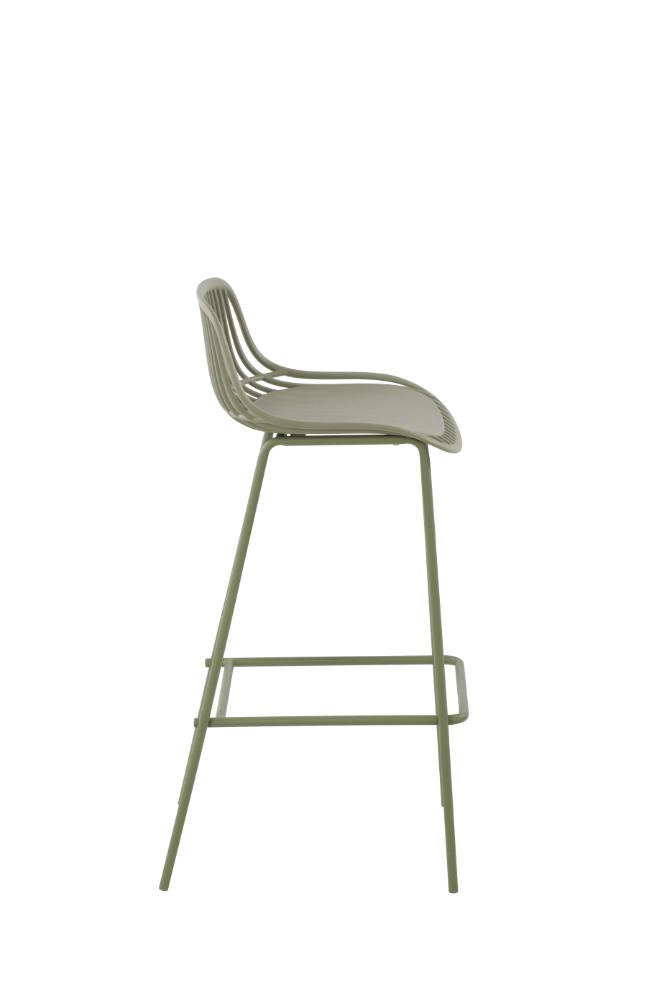 Set de 4 Butacos para Barra Tulum, Color Verde Olivo, Diseño Moderno, detalle