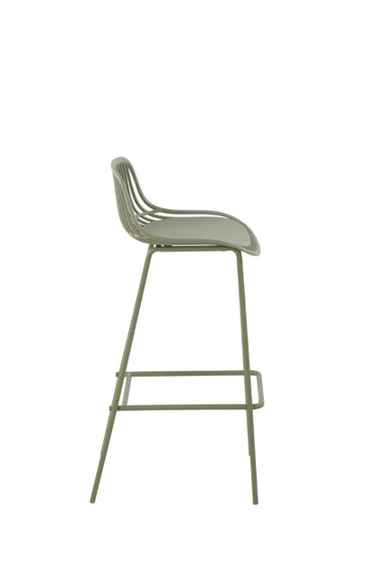 Set de 4 Butacos para Barra Tulum, Color Verde Olivo, Diseño Moderno, detalle
