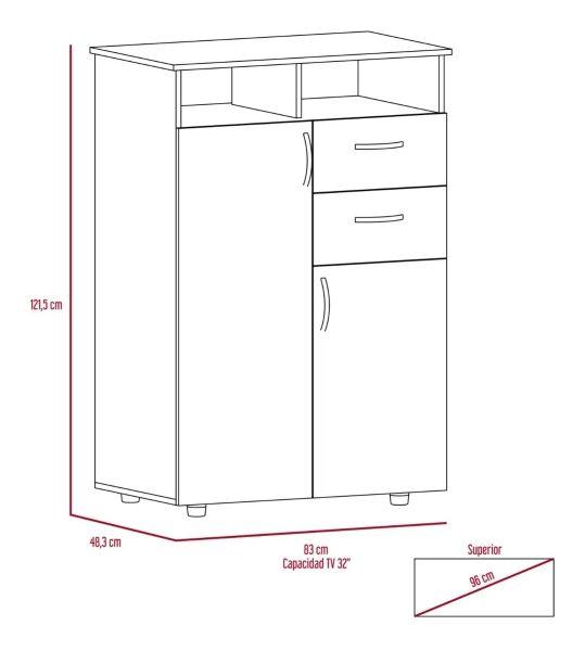 Closet Pequeño Atriz color Caoba para Habitación.