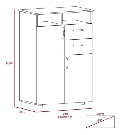 Closet Pequeño Atriz color Caoba para Habitación.