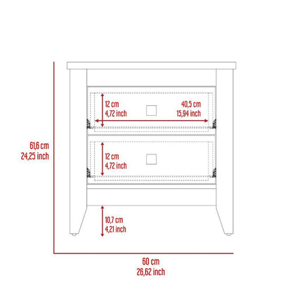 Mesa de Noche Dalot color Blanco para Habitación.