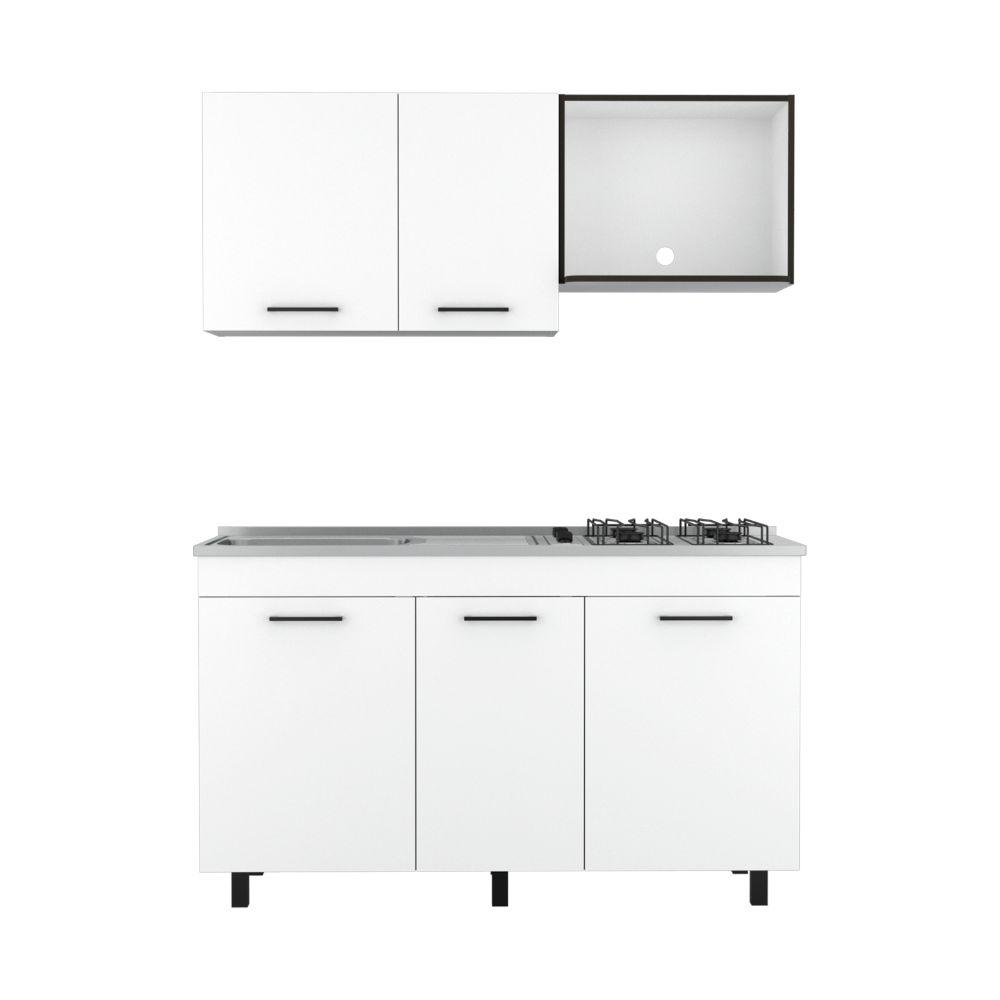 Cocina Integral Deneb color Blanco y Wengue.