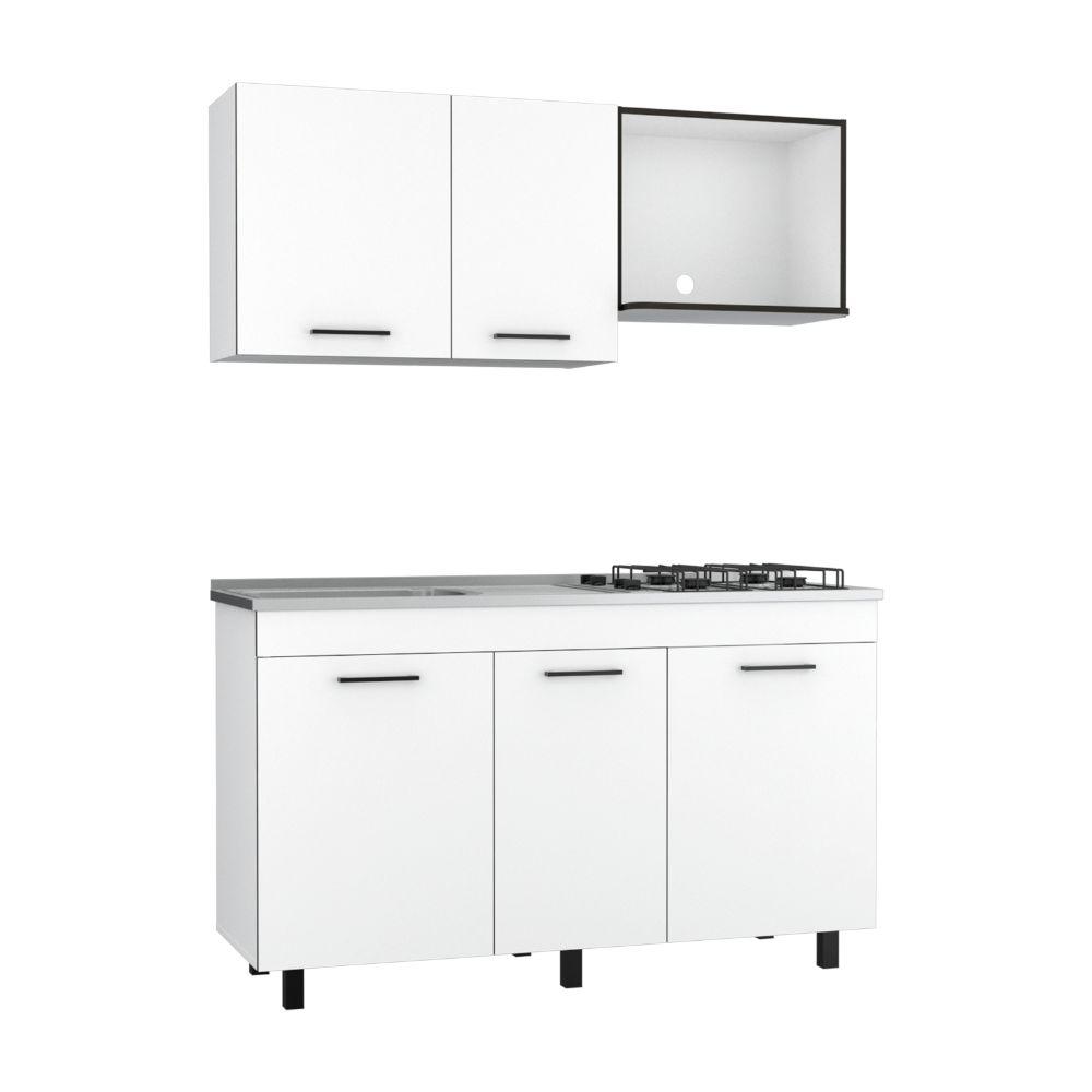 Cocina Integral Deneb color Blanco y Wengue.