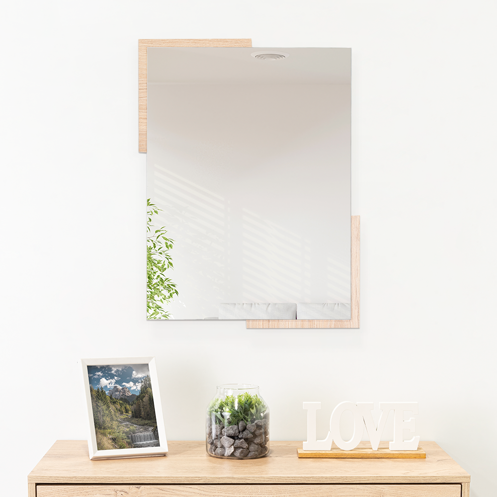 Espejo Aleska con detalles en madera – Reflekta