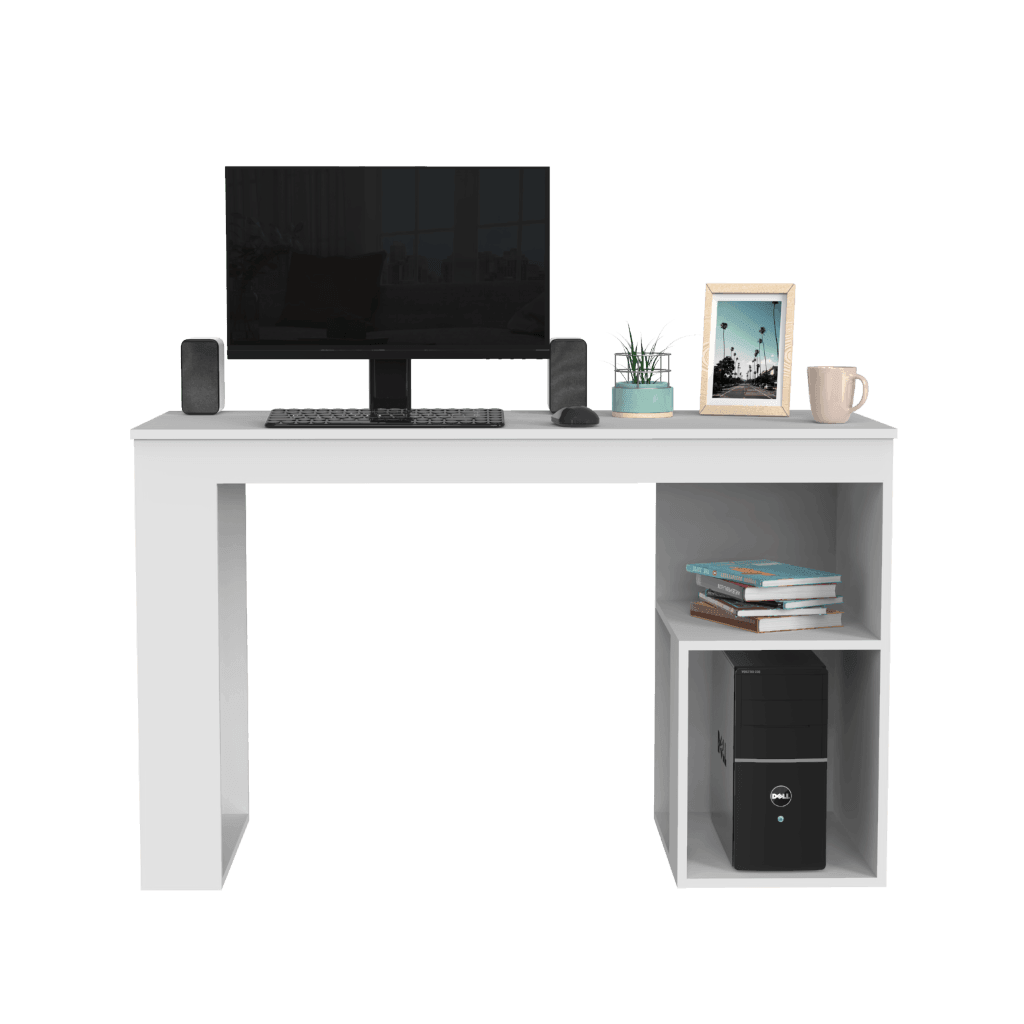 Combo para Oficina Confort, Incluye Escritorio y Silla de Escritorio blanco, vista superior