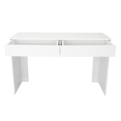 Combo oficina Home escritorio blanco y silla ergonómica de malla – vista 9