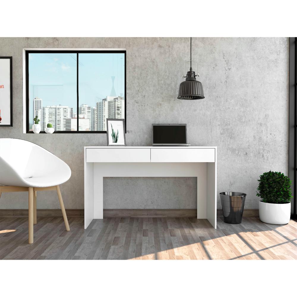 Combo oficina Home escritorio blanco y silla ergonómica de malla – vista 8