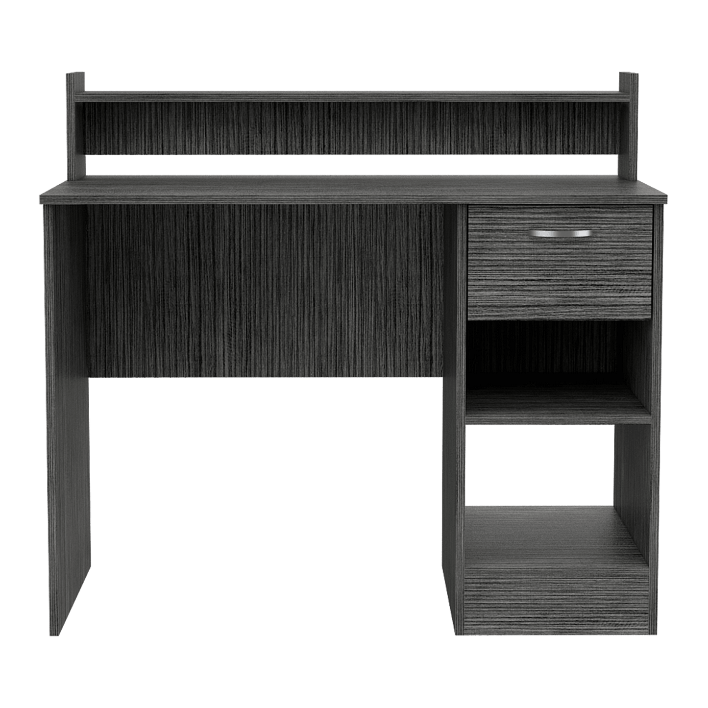 Escritorio Tulk, Gris, con Un Cajón Archivado y Dos Entrepaños ZF - VIRTUAL MUEBLES