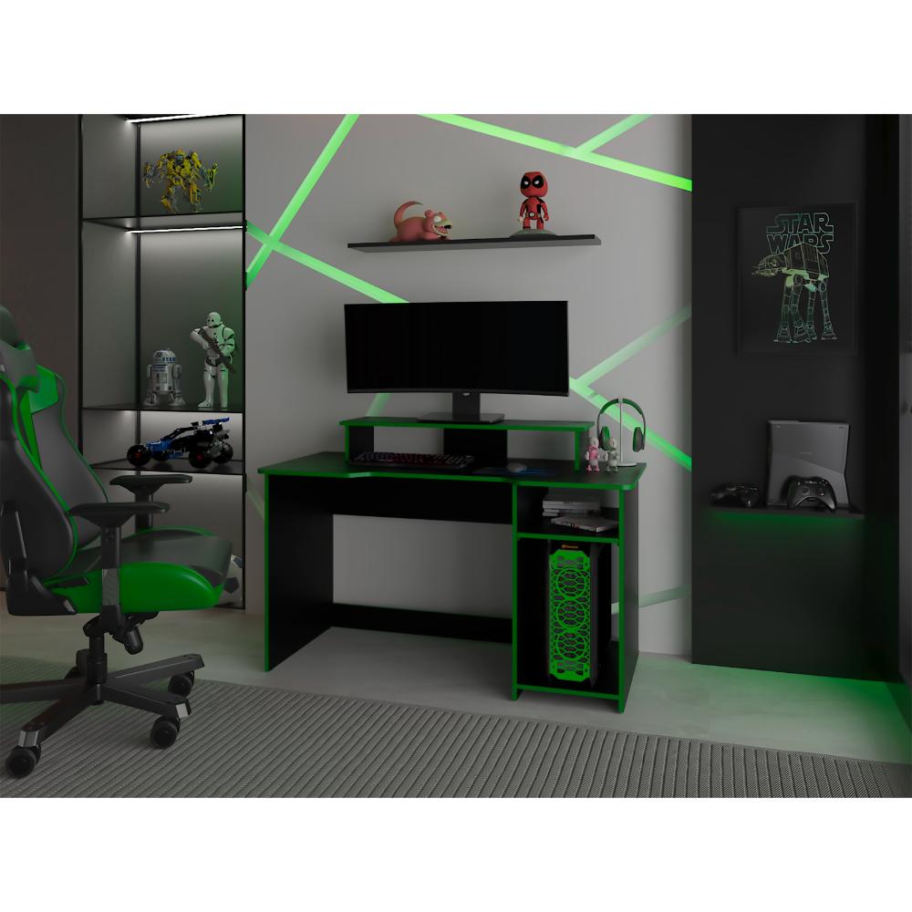 Combo Gamer Vintel · Escritorio + Silla · Verde y Negro